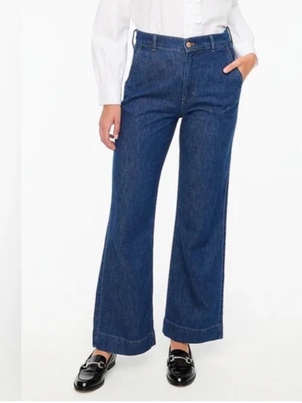 J. Crew Denim Trouser Pant Wide Leg Jeans 31